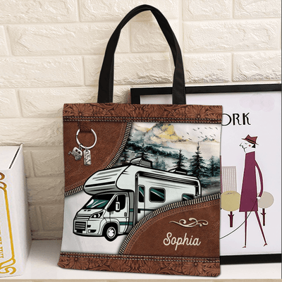 Motor Caravan Camping Personalized All Over Tote Bag, Personalized Gift for Camping Lovers - TO024PS14 - BMGifts