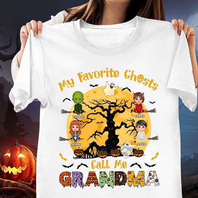 My Favorite Ghosts Call Me Grandma Grandma Personalized Shirt, Halloween Gift for Nana, Grandma, Grandmother, Grandparents - TSB90PS02 - BMGifts