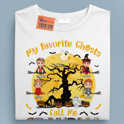 My Favorite Ghosts Call Me Grandma Grandma Personalized Shirt, Halloween Gift for Nana, Grandma, Grandmother, Grandparents - TSB90PS02 - BMGifts