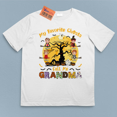 My Favorite Ghosts Call Me Grandma Grandma Personalized Shirt, Halloween Gift for Nana, Grandma, Grandmother, Grandparents - TSB90PS02 - BMGifts