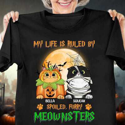 My Life Is Ruled By Spoiled Furry Meownster Cat Personalized Shirt, Halloween Gift for Cat Lovers, Cat Mom, Cat Dad - TS051PS14 - BMGifts