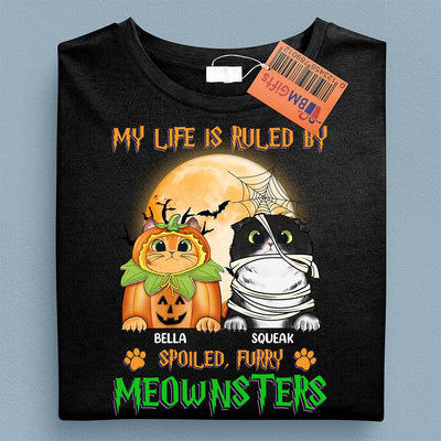 My Life Is Ruled By Spoiled Furry Meownster Cat Personalized Shirt, Halloween Gift for Cat Lovers, Cat Mom, Cat Dad - TS051PS14 - BMGifts