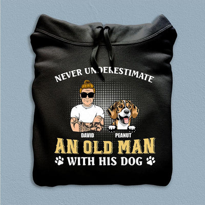 Never Underestimate An Old Man And His Dog Dog Personalized Shirt, Father’s Day Gift for Dog Lovers, Dog Dad, Dog Mom - TS999PS02 - BMGifts