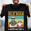 Never Underestimate An Old Man With His Cats Cat Personalized Shirt, Personalized Gift for Cat Lovers, Cat Mom, Cat Dad - TSC47PS02 - BMGifts