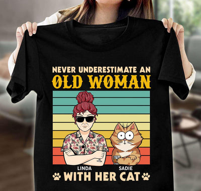 Never Underestimate An Old Man With His Cats Cat Personalized Shirt, Personalized Gift for Cat Lovers, Cat Mom, Cat Dad - TSC47PS02 - BMGifts