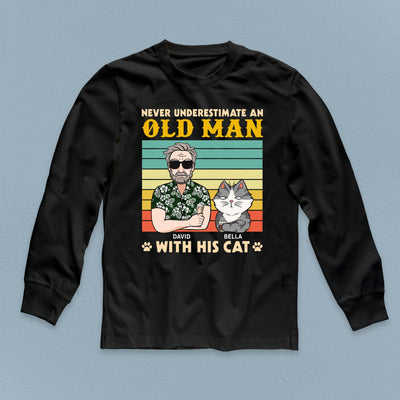 Never Underestimate An Old Man With His Cats Cat Personalized Shirt, Personalized Gift for Cat Lovers, Cat Mom, Cat Dad - TSC47PS02 - BMGifts