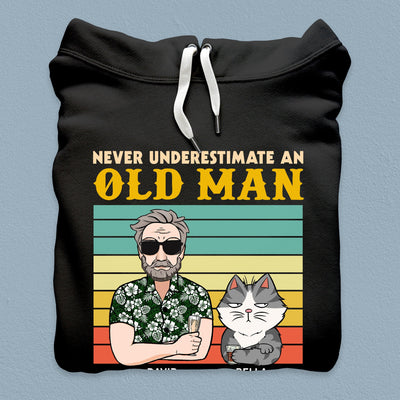 Never Underestimate An Old Man With His Cats Cat Personalized Shirt, Personalized Gift for Cat Lovers, Cat Mom, Cat Dad - TSC47PS02 - BMGifts