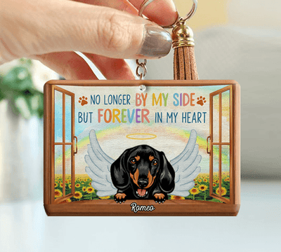 No Longer By My Side But Forever In My Heart Dog Personalized Acrylic Keychain, Personalized Gift for Dog Lovers, Dog Dad, Dog Mom - AK003PS02 - BMGifts