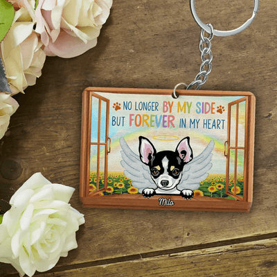 No Longer By My Side But Forever In My Heart Dog Personalized Acrylic Keychain, Personalized Gift for Dog Lovers, Dog Dad, Dog Mom - AK003PS02 - BMGifts