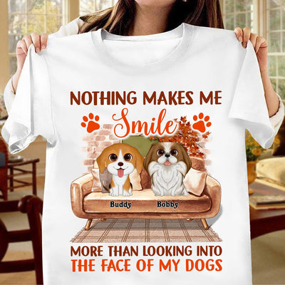 Nothing Makes Me Smile Dog Personalized Shirt, Personalized Gift for Dog Lovers, Dog Dad, Dog Mom - TSA31PS01 - BMGifts