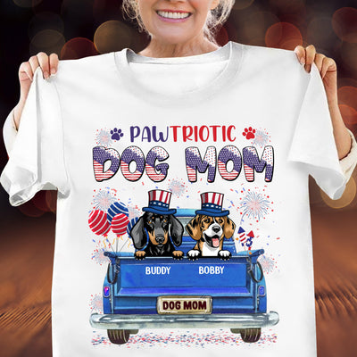 Paw Triotic Dog Mom Dog Personalized Shirt, US Independence Day Gift for Dog Lovers, Dog Dad, Dog Mom - TS062PS14 - BMGifts