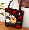 Paw With Plaid Pattern Cat Personalized All Over Tote Bag, Mother’s Day Gift for Cat Lovers, Cat Mom, Cat Dad - TO023PS14 - BMGifts