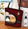 Paw With Plaid Pattern Cat Personalized All Over Tote Bag, Mother’s Day Gift for Cat Lovers, Cat Mom, Cat Dad - TO023PS14 - BMGifts