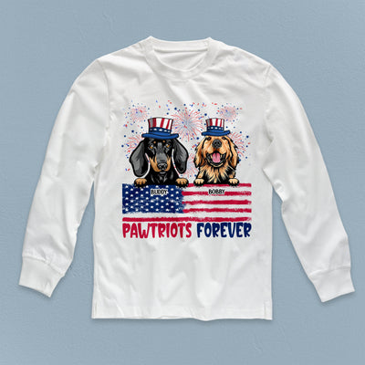 Pawtriots Forever Dog Personalized Shirt, US Independence Day Gift for Dog Lovers, Dog Dad, Dog Mom - TS986PS01 - BMGifts