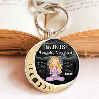 Perfectly Imperfect Zodiac Personalized Acrylic Keychain, Zodiac Sign Astrology Gifts for Her - AK006PS14 - BMGifts