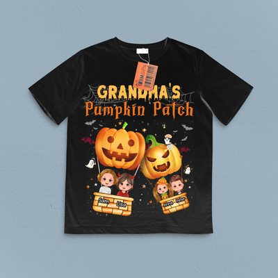 Pumpkin Patch Grandma Personalized Shirt, Halloween Gift for Nana, Grandma, Grandmother, Grandparents - TSB74PS02 - BMGifts