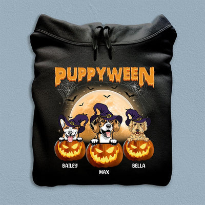 Puppyween Dog Personalized T-shirt, Personalized Halloween Gift for Dog Lovers, Dog Dad, Dog Mom - TS070PS15 - BMGifts