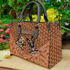 Rattan Knitting Pattern Brown Color Dog Personalized Leather Handbag, Personalized Gift for Dog Lovers, Dog Dad, Dog Mom - LD113PS02 - BMGifts