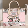 Rose Marble Dog Personalized Leather Handbag, Personalized Gift for Dog Lovers, Dog Dad, Dog Mom - LD004PS14 - BMGifts