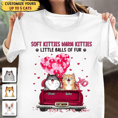 Soft Kitties Warm Kitties Little Balls Of Fur Cat Personalized Shirt, Personalized Gift for Cat Lovers, Cat Mom, Cat Dad - TSC51PS02 - BMGifts