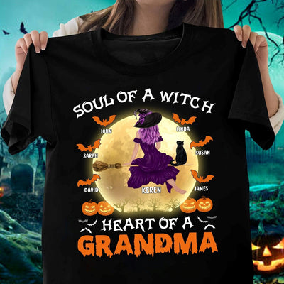 Soul Of A Witch Grandma Personalized Shirt, Halloween Gift for Nana, Grandma, Grandmother, Grandparents - TSA06PS01 - BMGifts