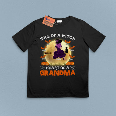 Soul Of A Witch Grandma Personalized Shirt, Halloween Gift for Nana, Grandma, Grandmother, Grandparents - TSA06PS01 - BMGifts