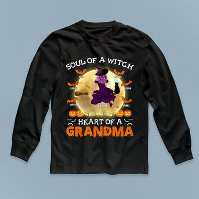 Soul Of A Witch Grandma Personalized Shirt, Halloween Gift for Nana, Grandma, Grandmother, Grandparents - TSA06PS01 - BMGifts