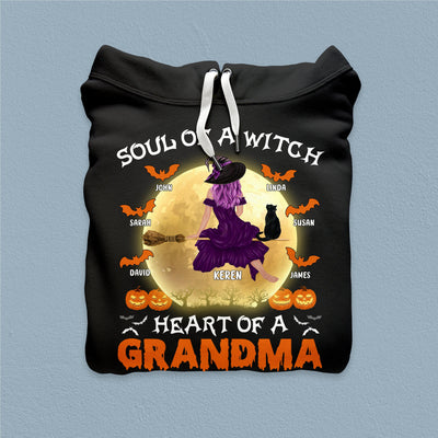 Soul Of A Witch Grandma Personalized Shirt, Halloween Gift for Nana, Grandma, Grandmother, Grandparents - TSA06PS01 - BMGifts