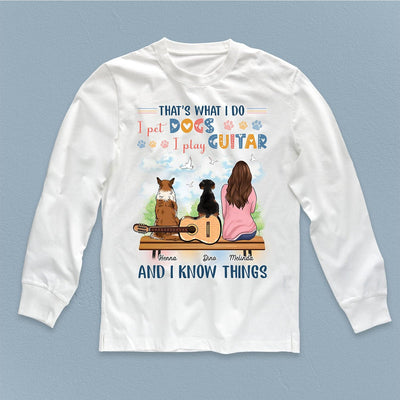 That's What I Do I Pet Dogs I Play Guitar Dog Personalized Shirt, Personalized Gift for Dog Lovers, Dog Dad, Dog Mom - TSA64PS02 - BMGifts