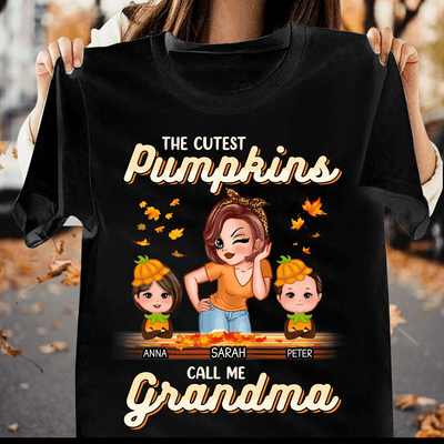 The Cutest Pumpkins Call Me Grandma Grandma Personalized Shirt, Halloween Gift for Nana, Grandma, Grandmother, Grandparents - TSA41PS01 - BMGifts