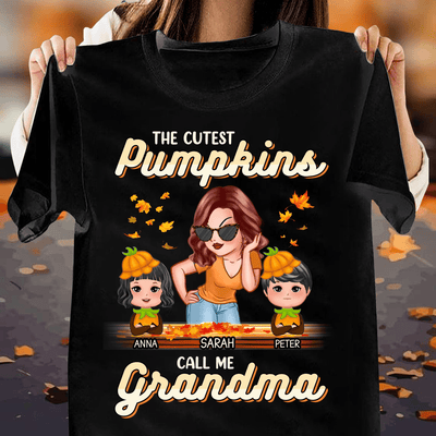 The Cutest Pumpkins Call Me Grandma Grandma Personalized Shirt, Halloween Gift for Nana, Grandma, Grandmother, Grandparents - TSA41PS01 - BMGifts