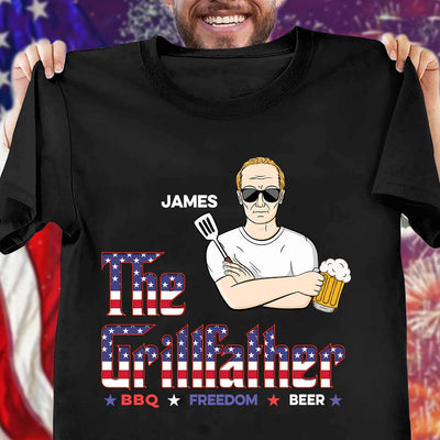 The Grillfather Father Personalized Shirt, US Independence Day Gift for Dad, Papa, Parents, Father, Grandfather - TSB14PS02 - BMGifts