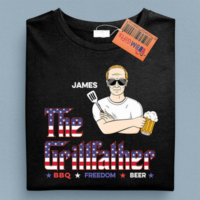 The Grillfather Father Personalized Shirt, US Independence Day Gift for Dad, Papa, Parents, Father, Grandfather - TSB14PS02 - BMGifts