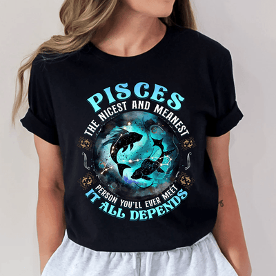 The Nicest And Meanest Person You'll Ever Meet Zodiac Personalized Shirt, Personalized Zodiac Sign Astrology Gifts for Her for Her- TS949PS01 - BMGifts