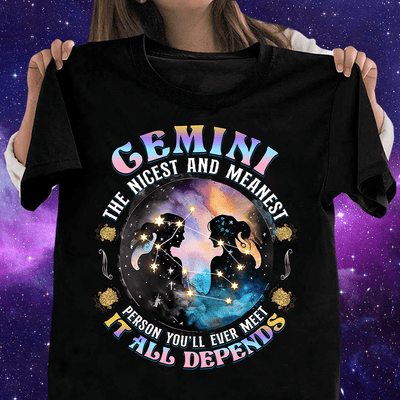 The Nicest And Meanest Person You'll Ever Meet Zodiac Personalized Shirt, Personalized Zodiac Sign Astrology Gifts for Her for Her- TS949PS01 - BMGifts