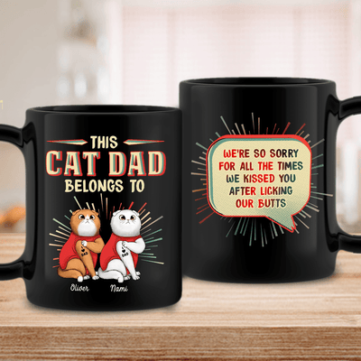 This Cat Dad Belongs To... Cat Personalized Mug, Personalized Father's Day Gift for Cat Lovers, Cat Dad - MG126PS01 - BMGifts