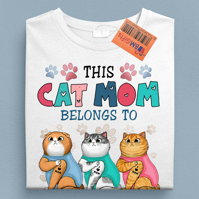 This Cat Mom Belongs To Cat Personalized Shirt, Mother’s Day Gift for Cat Lovers, Cat Mom, Cat Dad - TS690PS02 - BMGifts