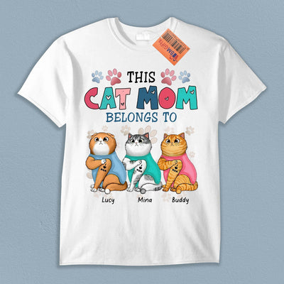 This Cat Mom Belongs To Cat Personalized Shirt, Mother’s Day Gift for Cat Lovers, Cat Mom, Cat Dad - TS690PS02 - BMGifts