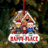 This Is Our Happy Place Family Personalized Custom Shaped Acrylic Ornament, Christmas Gift for Couples, Husband, Wife, Parents, Lovers - SA006PS02 - BMGifts