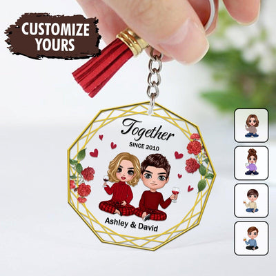 Together Since... Couple Personalized Acrylic Keychain, Personalized Gift for Couples, Husband, Wife, Parents, Lovers - AK003PS01 - BMGifts