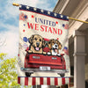 United We Stand Dog Personalized Flag, US Independence Day Gift for Dog Lovers, Dog Dad, Dog Mom - GA013PS14 - BMGifts