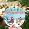 Walkin' In A Wiener Wonderland Dog Personalized Round Ornament, Christmas Gift for Dog Lovers, Dog Dad, Dog Mom - RO003PS14 - BMGifts