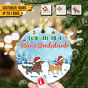 Walkin' In A Wiener Wonderland Dog Personalized Round Ornament, Christmas Gift for Dog Lovers, Dog Dad, Dog Mom - RO003PS14 - BMGifts