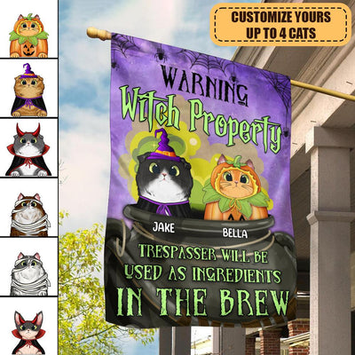 Warning Witch Property Trespassers Will Be Used As Ingredients in The Brew Personalized Garden Flag - GA062PS02 - BMGifts