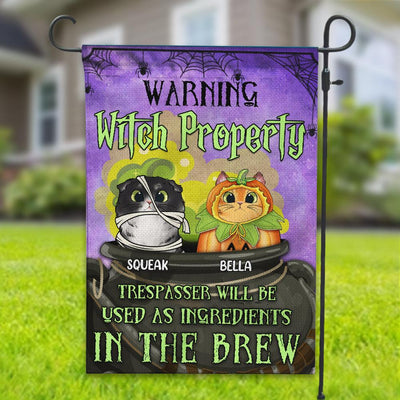 Warning Witch Property Trespassers Will Be Used As Ingredients in The Brew Personalized Garden Flag - GA062PS02 - BMGifts