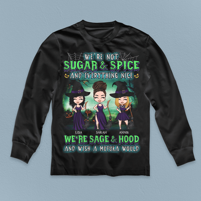 We're Not Sugar & Spice And Everything Nice Bestie Personalized Shirt, Halloween Gift for Besties, Sisters, Best Friends, Siblings - TSB32PS02 - BMGifts
