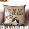 We Rule The House Cat Personalized Linen Pillow, Personalized Gift for Cat Lovers, Cat Mom, Cat Dad - PL066PS02 - BMGifts