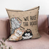 We Rule The House Cat Personalized Linen Pillow, Personalized Gift for Cat Lovers, Cat Mom, Cat Dad - PL066PS02 - BMGifts