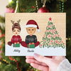 We Wish You A Very Merry Christmas Couple Personalized Postcard - Christmas Gift for Couples, Husband, Wife, Parents, Lovers - PO003PS01 - BMGifts