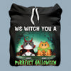 We Witch You A Purrfect Halloween Cat Personalized Shirt, Halloween Gift for Cat Lovers, Cat Mom, Cat Dad - TSB68PS02 - BMGifts